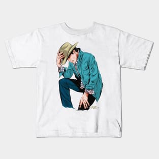 Clay Walker - An illustration by Paul Cemmick Kids T-Shirt